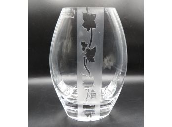 Elegant Cristallli Di Firenze Collection Etched/frosted Leaf Design Vase