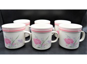 Xiangtangpai Pink & Lavender Floral Mugs - Set Of 6