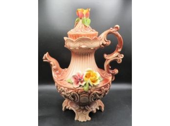 Ornate Floral Teapot, Made In Italy