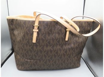 Michael Kors Brown With Tan  Double Strap Tote Bag