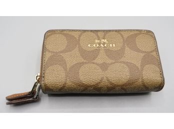 Coach Tan Zippered Multi-compartment Wallet