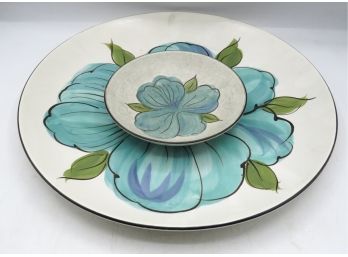 Ceramic Decorative Plates - Casual Ceram - REG US Trademark - FLAIR #1033 - Made In Japan Lot Of 2