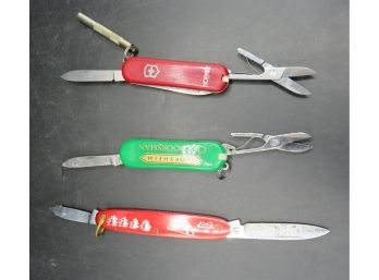 Lot Of 3 Vintage Swiss Army Knives