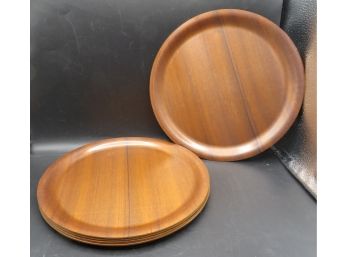 2 Beautiful Wooden Dinner Plates - Made In Denmark