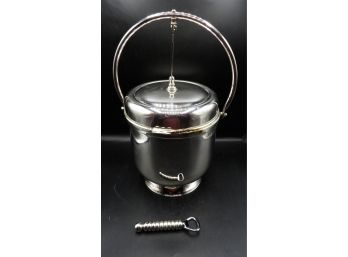 English Silver MFG Corp Ice Bucket - Made In USA - Bottle Opener Included