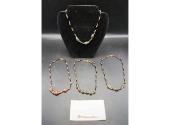 Lot Of 4 Wood Beaded Necklaces