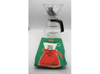 Melitta Filter Coffee Maker - 12 Cup Vintage Glass Coffee Maker In Original Box