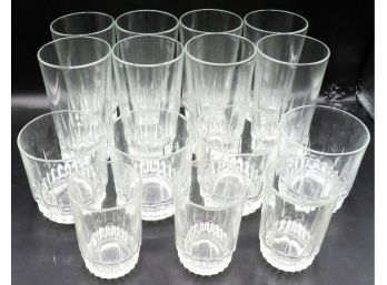 Large Lot Of Drinking Glasses - 8 Water Glasses 7 Juice Glasses