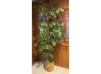 83' Faux Tree In Basket - Home Decor
