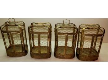 Home Decor - Lot Of 4 Metal/mesh Decorative Candle Holders