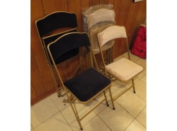 Lot Of 6 Vintage Cushioned Folding Chairs - Great Condition