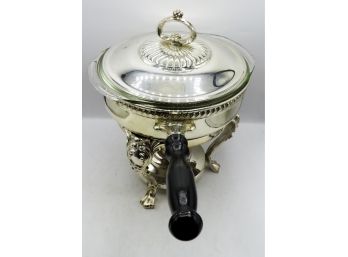 Antique - Pilgrim Silver Plated Large Round Raised Chafing Dish