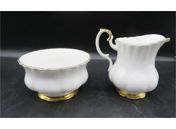 Sugar Bowl And Creamer Set - Royal Albert - Made In England - Bone China