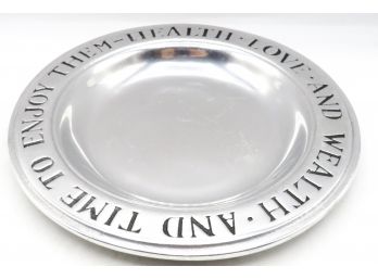 Pewter Decorative Dish - Health, Love, And Health And Time To Enjoy Them