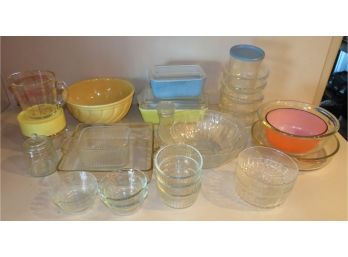 Lot Of Assorted Glass Tupperware - PYREX - Assorted Ceramic Bowls