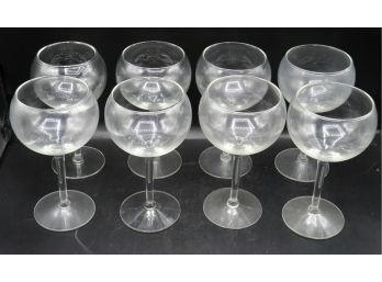 Lot Of 8 Stemmed Wine Glasses