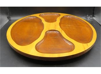 Charming Wooden Lazy Susan Round Serving Dish