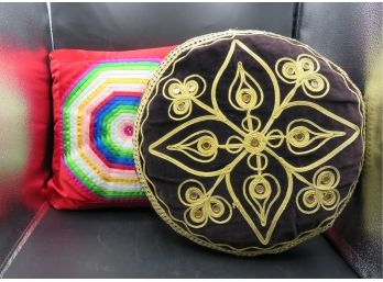 2 Beautiful Decorative Pillows - Square/round