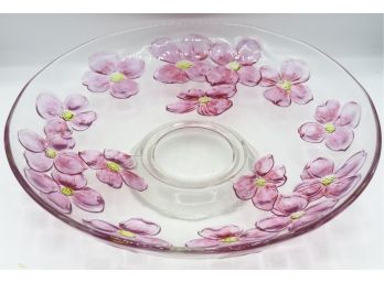 1948 Colony Art Glass Dogwood Canberry Console Bowl