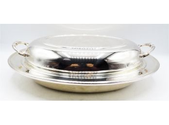 Beautiful Silver Plated Casserole Dish W/ Pyrex Insert
