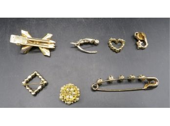 Lot Of 6 Vintage Pins/brooches
