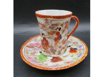 Japanese Porcelain Tea Cup W/ Matching Saucer