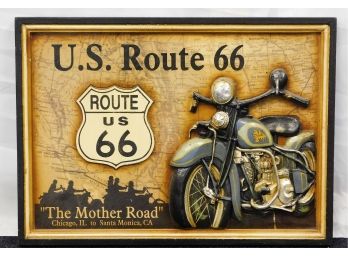 Route 66 Wood Picture Painted