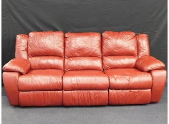 Soft Leather Sofa Two Reclining Couch