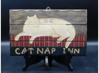 Cat Nap Inn Hanging Picture Wood