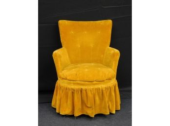 Vintage George B. Bent Co. Boudoir Slipper Gold Velvet Upholstered Chair