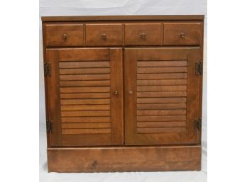 Ethan Allen Heirloom Nutmeg Maple Cabinet W/ Shutter Front Doors