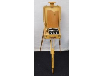 Folding Art Easel Kit Paint Brushes And Folding Stand