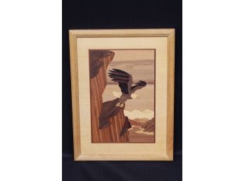Jeff Nelson Hudson River Inlay Eagle In Flight Signed & Framed