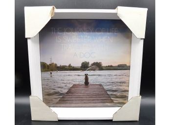 The Journey Of Life Is Sweeter When Traveled Quote Dock On Water With A Dog Framed Art New