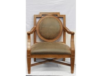Brande Occasional Arm Chair Nutmeg Finish W/ Buckskin