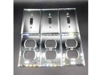 Mirrored Light Switch And Outlet Covers Lot Of 6