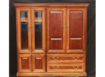 Vintage Wood Oak Entertainment Cabinet