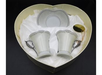 D'Lusso Home Collection Fine China Cup & Saucer Set W/ Box
