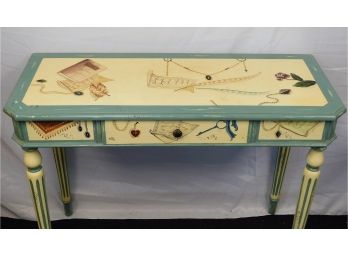 Multi Purpose Decorative Painted Console/Writing Table/Entry Accent Table With Draw
