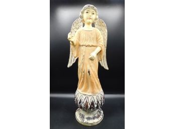 Antique Washed Distressed Look Ceramic Angel Figure