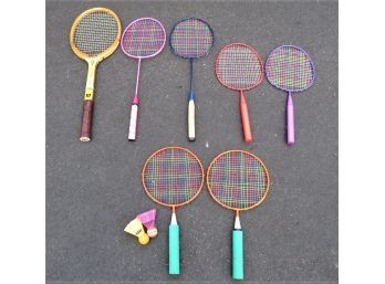 Badminton Rackets, Birdies & Wilson Jack Kramer Court Star Strata Bow Racket - Assorted Set Of 7 Rackets