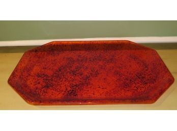 Serving Tray, Amber Colored Plastic