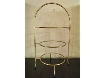 3-tier Plate Stand - Gold Tone Metal