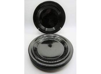 Crate & Barrel Bosco Ware Black Plates - Set Of 4