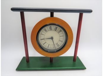 Mantle Clock - Wood Art Deco Style Battery Operated