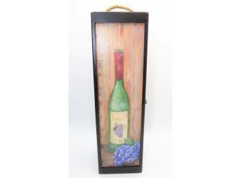 Wine Bottle Box Decorative Wood With Wine Bottle/Grape Motif