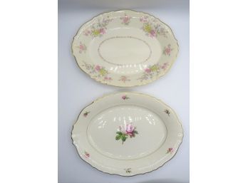 Federal Shape Oval Serving Platters - Assorted Designs - Set Of 2