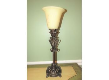 Table Lamp Stylish Metal With Glass Shade
