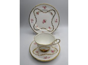 Royal Chelsea English Bone China Teacup, Saucer And Plate - Set Of 21 Pieces