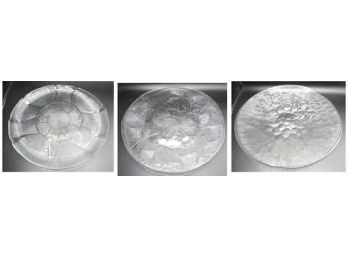 Large Glass Platters - Assorted Set Of 3
